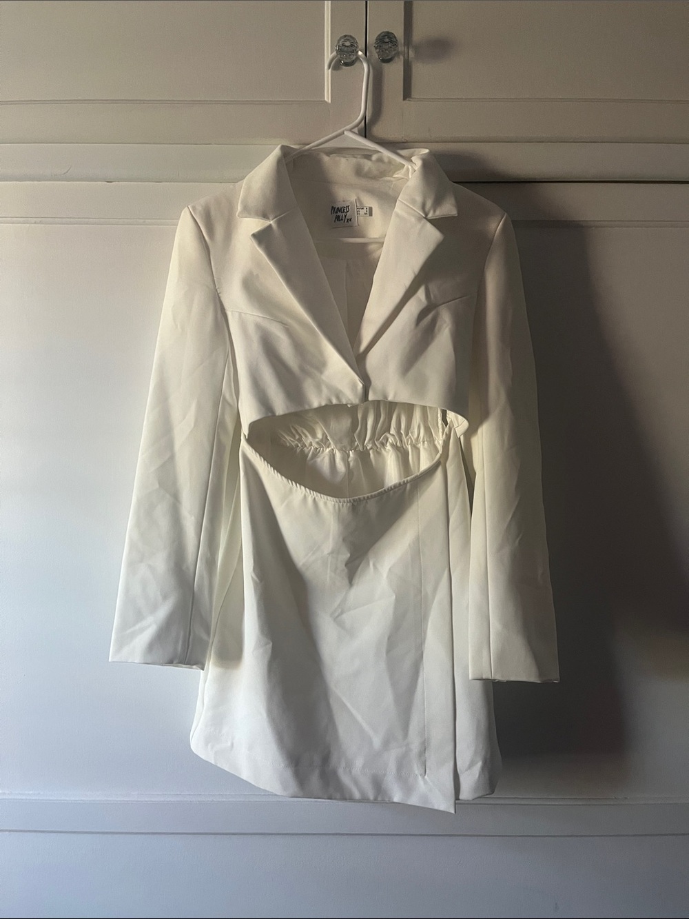 Princess Polly Cream Blazer Dress with Cutout Detail